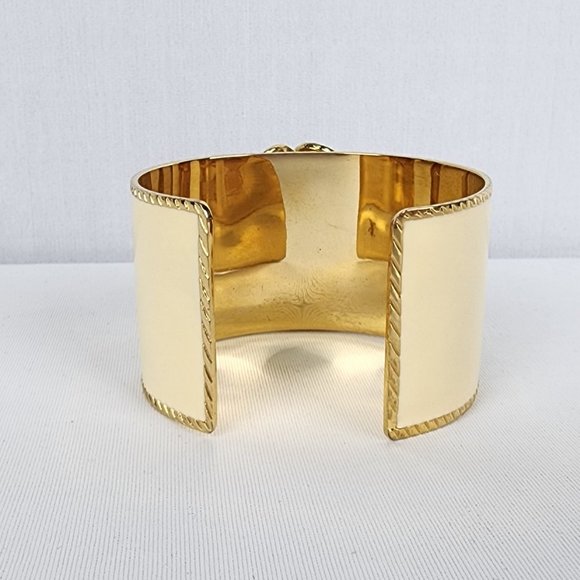 Stella & Dot Black Flower Rhinestone Pearl Ladybug Cuff Bracelet - Picture 5 of 7